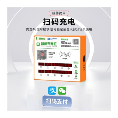 皇驰 电动车充电桩电瓶车充电站小区商用智能4G扫码10路插座